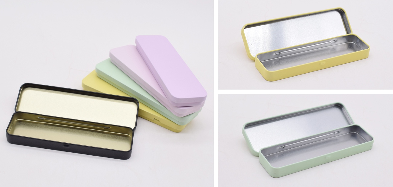 custom tin pencil case details