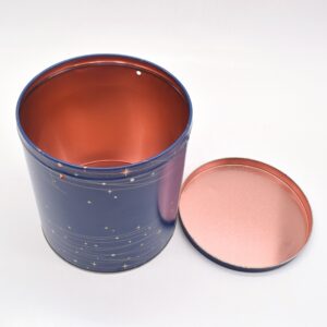 Round Custom Popcorn Tin Cans with Airtight Lid
