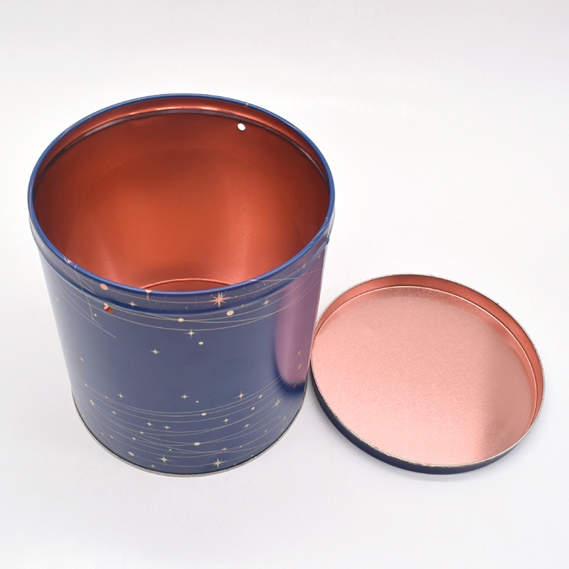 Round Custom Popcorn Tin Cans with Airtight Lid