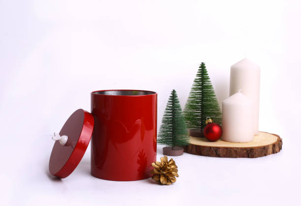 holiday themed tin containers