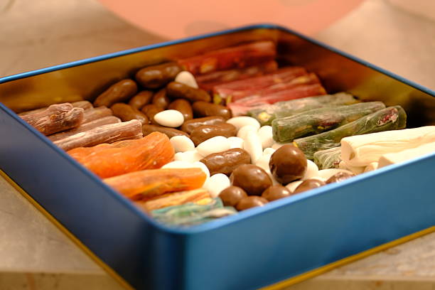 colorful biscuit tin boxes