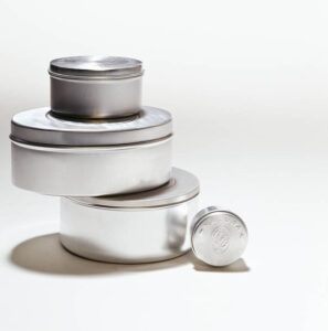 Tin Canisters on white background