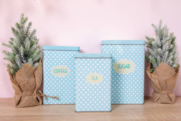 tin container for tea storage